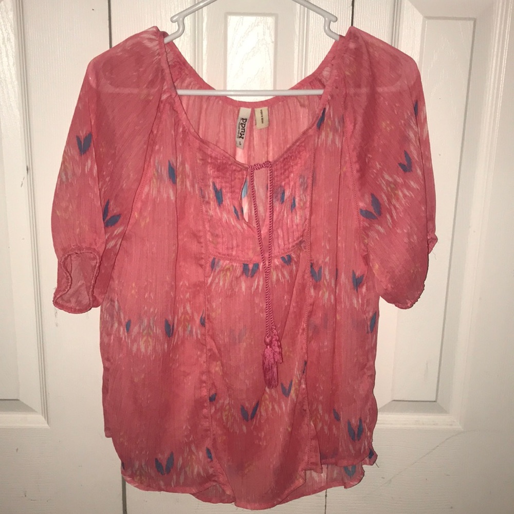 Pink and blue blouse